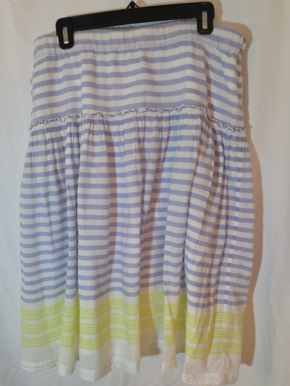 Old Navy Blue, White and Yellow Striped A-Line Skirt